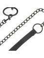 COLLAR BDSM NEGRO CON CADENA DE NEOPRENO Y PULEATHER DE LA MARCA DARKNESS BONDAGE