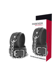 ESPOSAS FETICHISTAS DE CUERO NEGRO AJUSTABLES DE LA MARCA DARKNESS BONDAGE