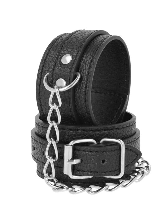 ESPOSAS FETICHISTAS DE CUERO NEGRO AJUSTABLES DE LA MARCA DARKNESS BONDAGE