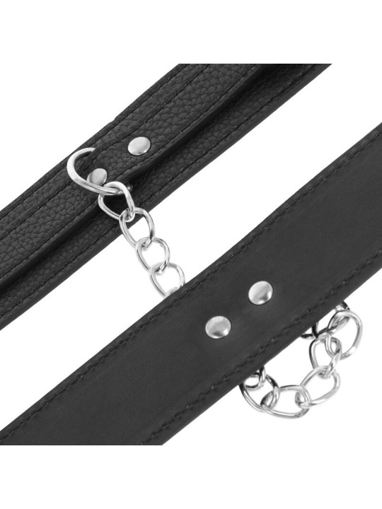 ESPOSAS FETICHISTAS DE CUERO NEGRO AJUSTABLES DE LA MARCA DARKNESS BONDAGE