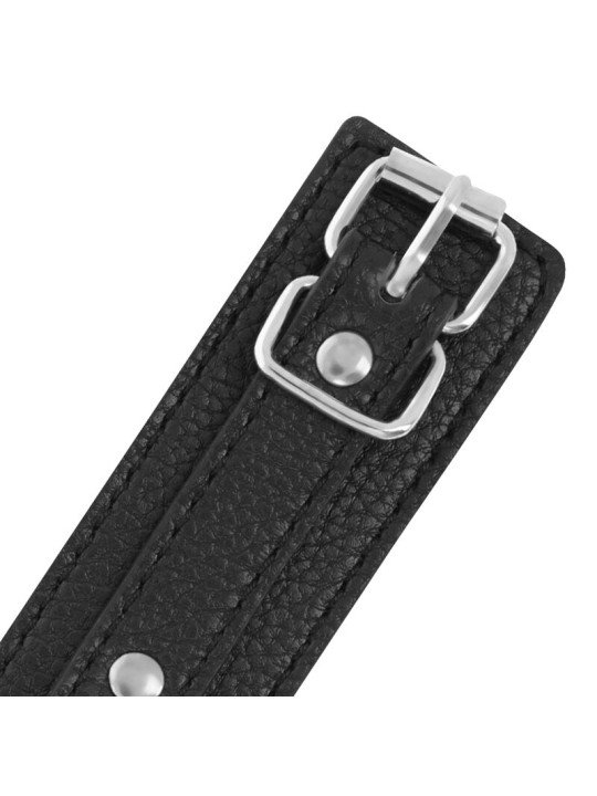 ESPOSAS FETICHISTAS DE CUERO NEGRO AJUSTABLES DE LA MARCA DARKNESS BONDAGE
