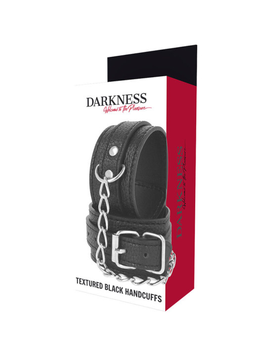 ESPOSAS FETICHISTAS DE CUERO NEGRO AJUSTABLES DE LA MARCA DARKNESS BONDAGE