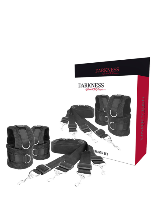 KIT DE ATADURAS BDSM PARA CAMA CON NEOPRENO DE LA MARCA DARKNESS BONDAGE