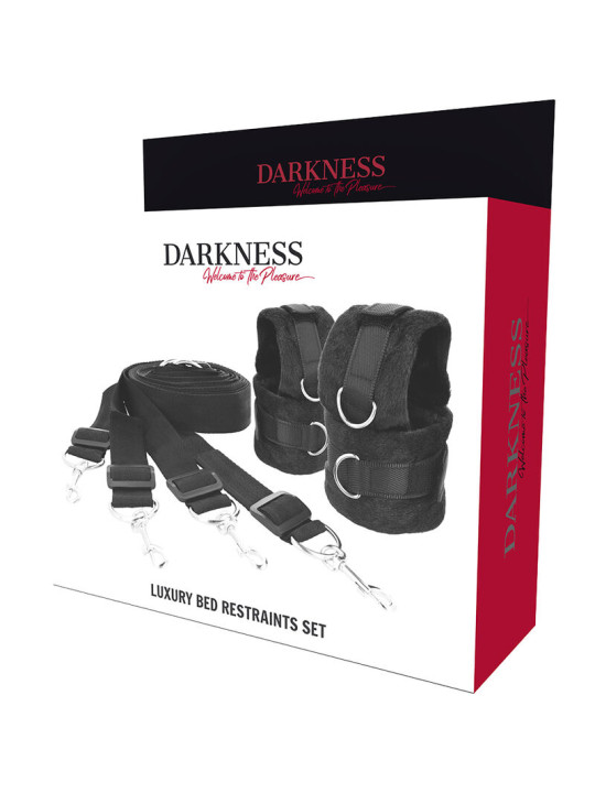 KIT DE ATADURAS BDSM PARA CAMA CON NEOPRENO DE LA MARCA DARKNESS BONDAGE
