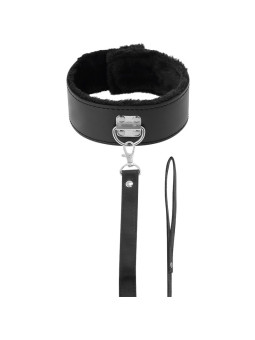 COLLAR BDSM NEGRO FORRADO CON CADENA TITANIUM DE LA MARCA DARKNESS BONDAGE