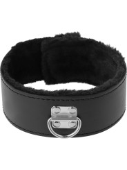COLLAR BDSM NEGRO FORRADO CON CADENA TITANIUM DE LA MARCA DARKNESS BONDAGE