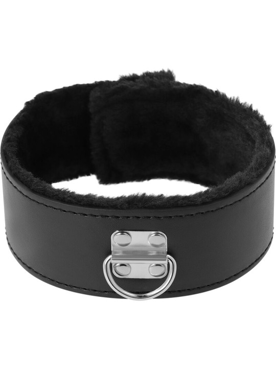 COLLAR BDSM NEGRO FORRADO CON CADENA TITANIUM DE LA MARCA DARKNESS BONDAGE