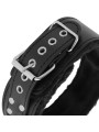 COLLAR BDSM NEGRO FORRADO CON CADENA TITANIUM DE LA MARCA DARKNESS BONDAGE