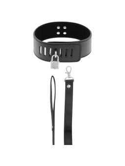 COLLAR BDSM NEGRO CON CANDADO Y CADENA VEGANA DE LA MARCA DARKNESS BONDAGE