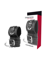 ESPOSAS DE CUERO SINTÉTICO NEGRO CON CADENAS DE LA MARCA DARKNESS BONDAGE