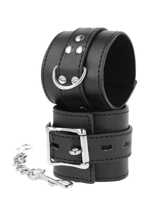 ESPOSAS DE CUERO SINTÉTICO NEGRO CON CADENAS DE LA MARCA DARKNESS BONDAGE