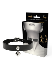 COLLAR FETICHE CUERO VEGANO AJUSTABLE CON CASCABEL DE LA MARCA COQUETTE ACCESSORIES