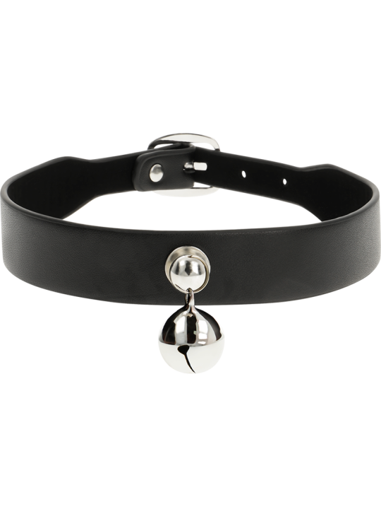 COLLAR FETICHE CUERO VEGANO AJUSTABLE CON CASCABEL DE LA MARCA COQUETTE ACCESSORIES