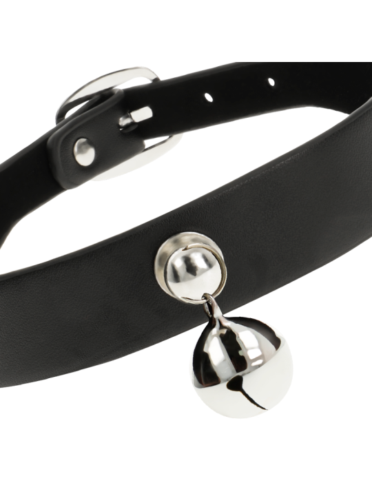COLLAR FETICHE CUERO VEGANO AJUSTABLE CON CASCABEL DE LA MARCA COQUETTE ACCESSORIES