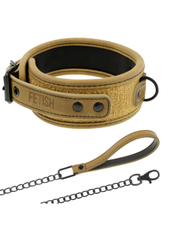 COLLAR BDSM CON CADENA METÁLICA Y FORRO DE NEOPRENO DE LA MARCA FETISH SUBMISSIVE ORIGIN