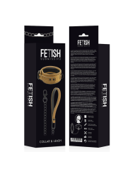 COLLAR BDSM CON CADENA METÁLICA Y FORRO DE NEOPRENO DE LA MARCA FETISH SUBMISSIVE ORIGIN