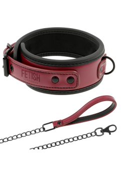 COLLAR BDSM CON CADENA METÁLICA Y FORRO DE NEOPRENO DE LA MARCA FETISH SUBMISSIVE DARK ROOM