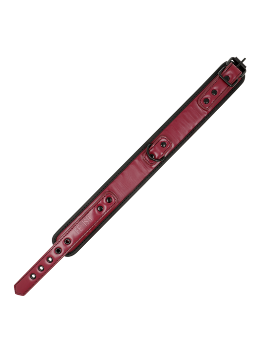 COLLAR BDSM CON CADENA METÁLICA Y FORRO DE NEOPRENO DE LA MARCA FETISH SUBMISSIVE DARK ROOM