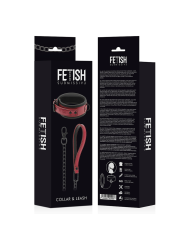 COLLAR BDSM CON CADENA METÁLICA Y FORRO DE NEOPRENO DE LA MARCA FETISH SUBMISSIVE DARK ROOM