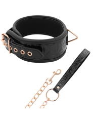 COLLAR BDSM CUERO VEGANO CON CADENA METÁLICA Y NEOPRENO DE LA MARCA BEGME BLACK EDITION