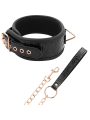COLLAR BDSM CUERO VEGANO CON CADENA METÁLICA Y NEOPRENO DE LA MARCA BEGME BLACK EDITION