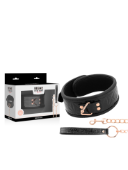 COLLAR BDSM CUERO VEGANO CON CADENA METÁLICA Y NEOPRENO DE LA MARCA BEGME BLACK EDITION