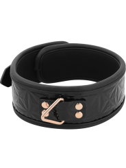 COLLAR BDSM CUERO VEGANO CON CADENA METÁLICA Y NEOPRENO DE LA MARCA BEGME BLACK EDITION
