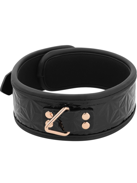 COLLAR BDSM CUERO VEGANO CON CADENA METÁLICA Y NEOPRENO DE LA MARCA BEGME BLACK EDITION