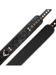COLLAR BDSM CUERO VEGANO CON CADENA METÁLICA Y NEOPRENO DE LA MARCA BEGME BLACK EDITION