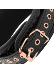 COLLAR BDSM CUERO VEGANO CON CADENA METÁLICA Y NEOPRENO DE LA MARCA BEGME BLACK EDITION