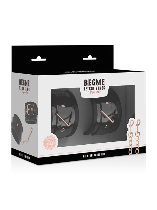 ESPOSAS BDSM NEGRAS CON FORRO DE NEOPRENO AJUSTABLES DE LA MARCA BEGME BLACK EDITION