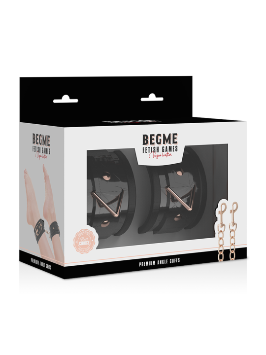 ESPOSAS TOBILLOS NEGRO NEOPRENO BDSM AJUSTABLES DE LA MARCA BEGME BLACK EDITION
