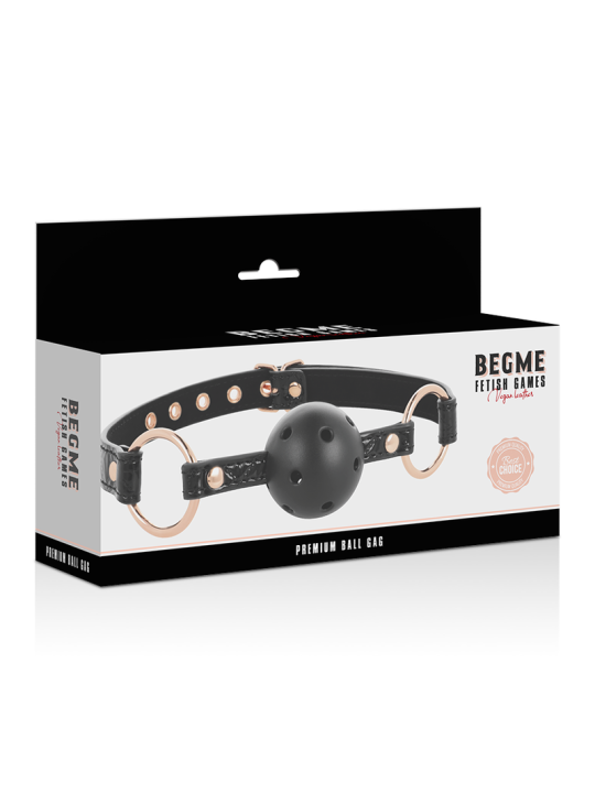 MORDAZA BDSM CUERO VEGANO TRANSPIRABLE BLACK EDITION DE LA MARCA BEGME BLACK EDITION