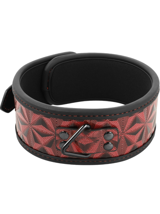 COLLAR BDSM CUERO VEGANO CON CADENA METÁLICA Y NEOPRENO DE LA MARCA BEGME RED EDITION