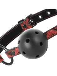 MORDAZA BDSM CUERO VEGANO ROJO TRANSPIRABLE DE LA MARCA BEGME RED EDITION