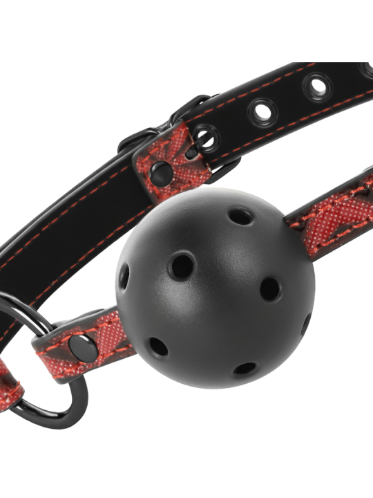 MORDAZA BDSM CUERO VEGANO ROJO TRANSPIRABLE DE LA MARCA BEGME RED EDITION