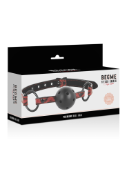 MORDAZA BDSM CUERO VEGANO ROJO TRANSPIRABLE DE LA MARCA BEGME RED EDITION