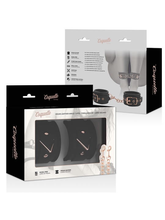 ESPOSAS TOBILLO BDSM NEOPRENO Y CUERO VEGANO DE LA MARCA COQUETTE FANTASY