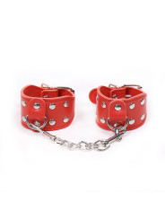 ESPOSAS AJUSTABLES ROJAS CON CADENA METÁLICA FETISH DE LA MARCA OHMAMA FETISH