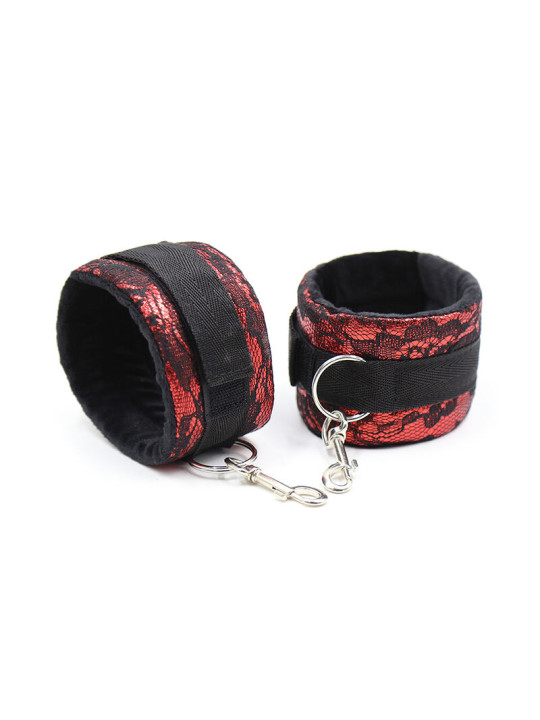 ESPOSAS ATERCIOPELADAS ROJO Y NEGRO AJUSTABLES DE LA MARCA OHMAMA FETISH