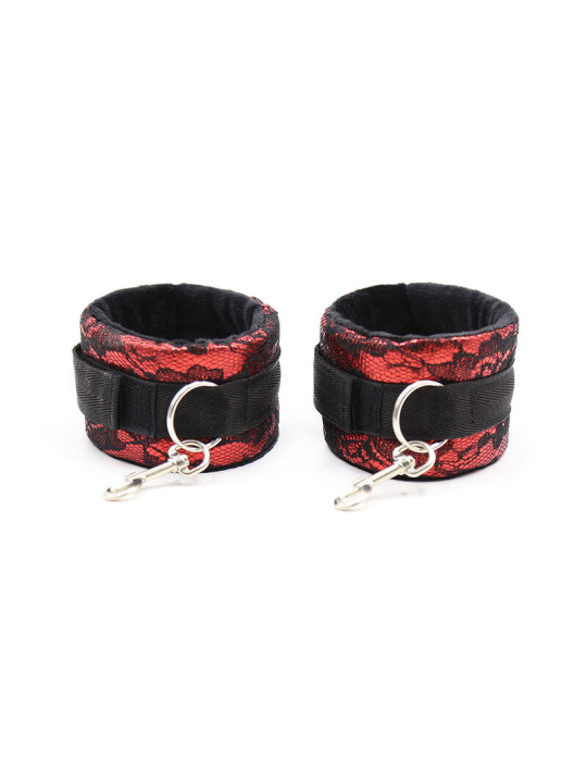 ESPOSAS ATERCIOPELADAS ROJO Y NEGRO AJUSTABLES DE LA MARCA OHMAMA FETISH