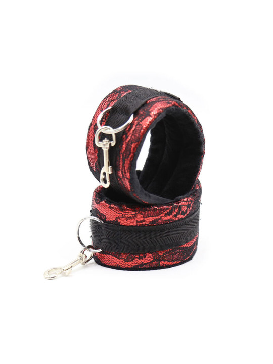 ESPOSAS ATERCIOPELADAS ROJO Y NEGRO AJUSTABLES DE LA MARCA OHMAMA FETISH