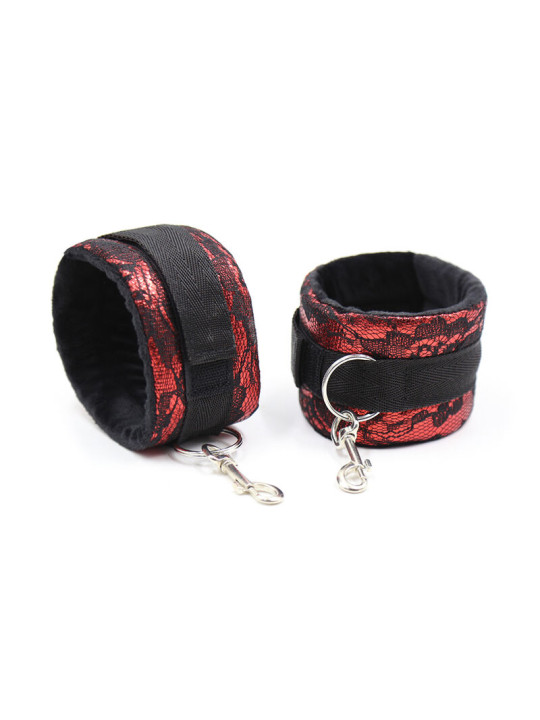 ESPOSAS ATERCIOPELADAS ROJO Y NEGRO AJUSTABLES DE LA MARCA OHMAMA FETISH