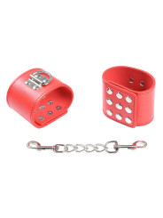 ESPOSAS ROJAS FETICHISTAS CON CADENA AJUSTABLE DE LA MARCA OHMAMA FETISH