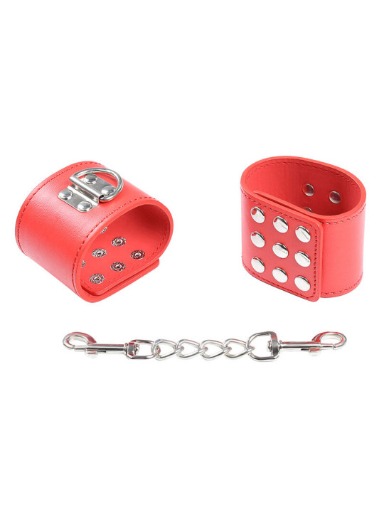ESPOSAS ROJAS FETICHISTAS CON CADENA AJUSTABLE DE LA MARCA OHMAMA FETISH