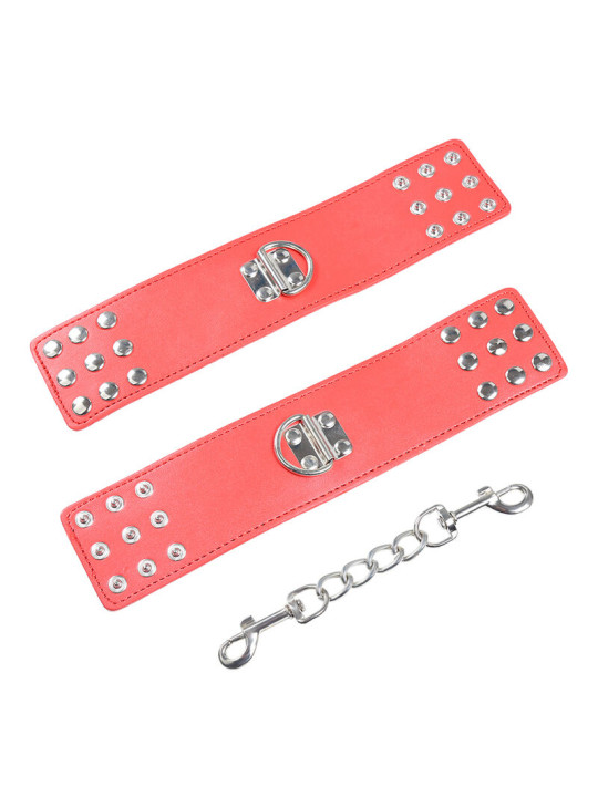 ESPOSAS ROJAS FETICHISTAS CON CADENA AJUSTABLE DE LA MARCA OHMAMA FETISH