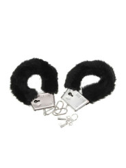 ESPOSAS METÁLICAS FORRADAS EN PELUCHE NEGRO DE LA MARCA DIABLO PICANTE