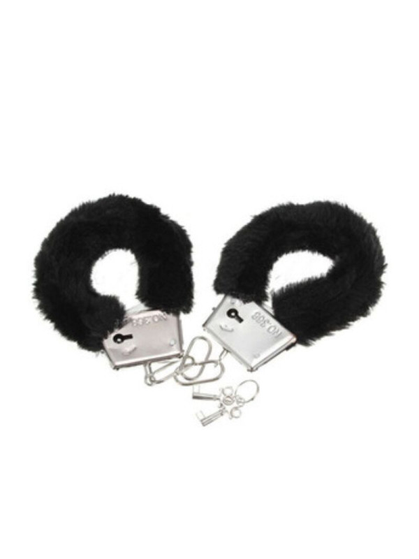 ESPOSAS METÁLICAS FORRADAS EN PELUCHE NEGRO DE LA MARCA DIABLO PICANTE