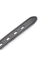 MORDAZA DE SILICONA AJUSTABLE CON CANDADO Y CORREA PIEL DE LA MARCA OHMAMA FETISH