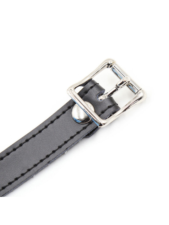 MORDAZA DE SILICONA AJUSTABLE CON CANDADO Y CORREA PIEL DE LA MARCA OHMAMA FETISH